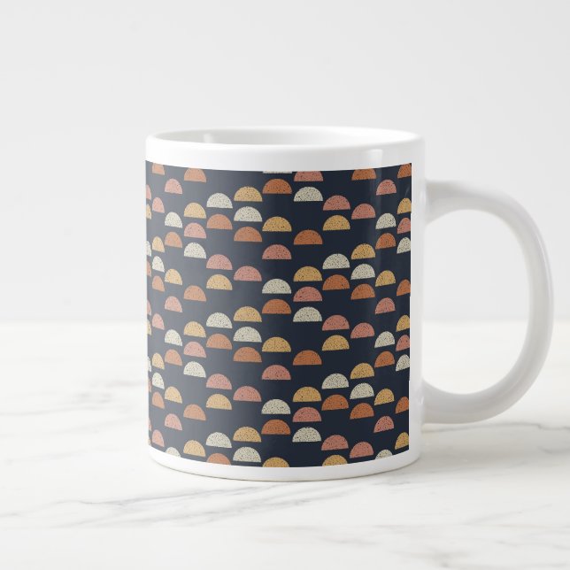Caneca De Café Grande Padrão Geométrico de Círculo Semi (Direita)