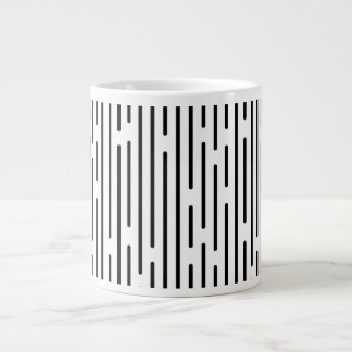 Caneca De Café Grande Padrão Geométrico de Linha Preta
