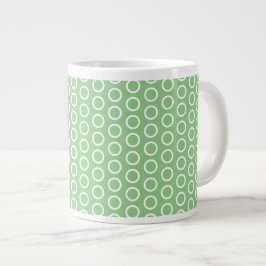 Caneca De Café Grande Padrão Geométrico Elegante em Azulejos Verde Claro