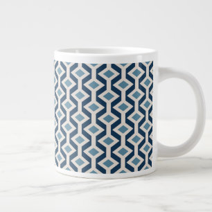 Caneca De Café Grande Padrão Geométrico Inspirado na Era Atômica