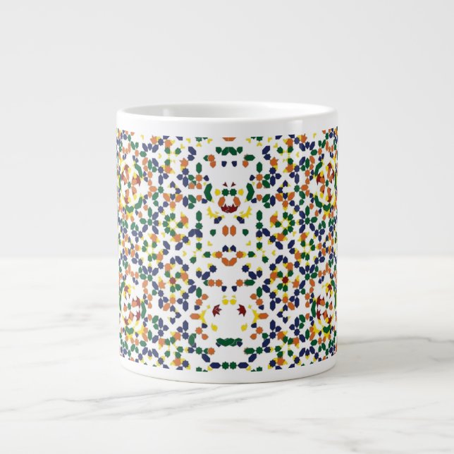 Caneca De Café Grande Padrão Geométrico Marroquino (Frente)