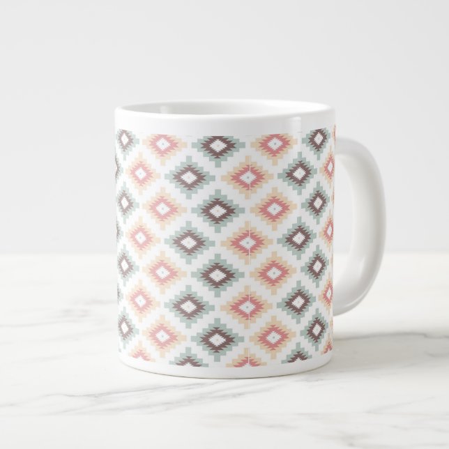 Caneca De Café Grande Padrão geométrico no estilo aztec (Frente Esquerda)