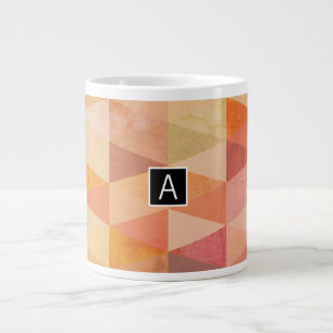 Caneca De Café Grande Padrão Geométrico Triângulo Macio Monogramado