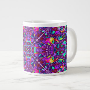 Caneca De Café Grande Padrão Hippie de Mandala Roxo