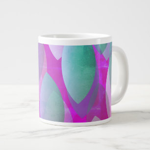 Caneca De Café Grande Padrão inspirado no Folha de Abstrato  Teal magen