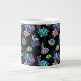 Caneca De Café Grande Padrão Invisível Suculento
