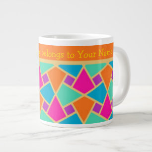 Caneca De Café Grande Padrão Islâmico Brilhante, Stripes Personalizado J