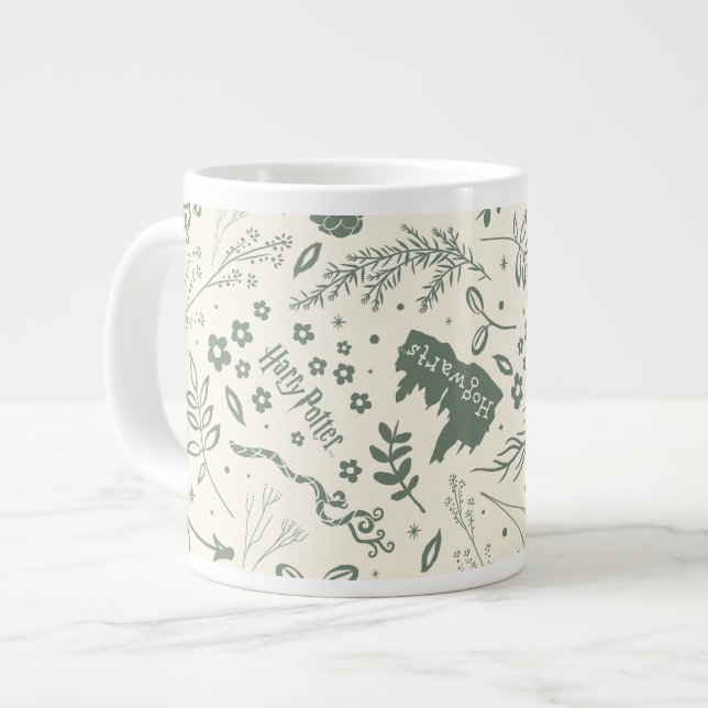 Caneca De Café Grande Padrão Mágico de Herbologia HOGWARTS™ (Frente Esquerda)
