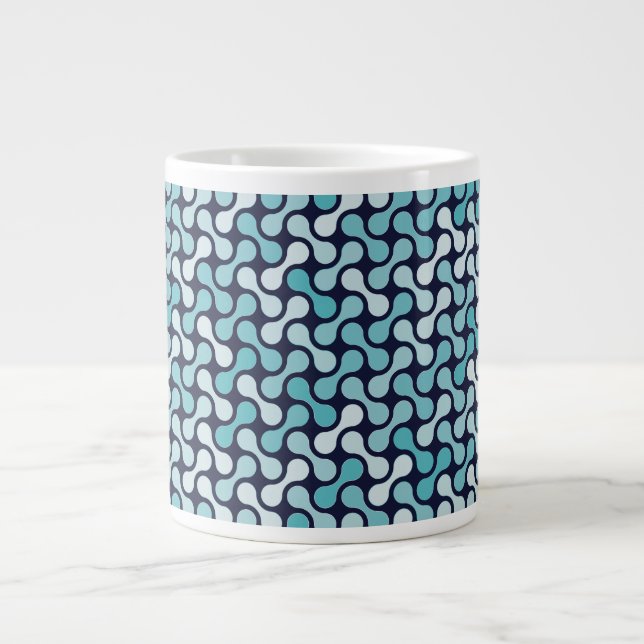Caneca De Café Grande Padrão metabólico azul (Frente)
