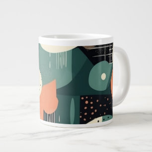 Caneca De Café Grande Padrão mínimo sem costura Abstrato - Geométrico (4