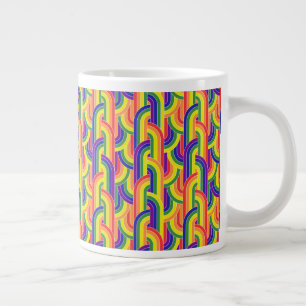 Caneca De Café Grande Padrão moderno do arco-íris