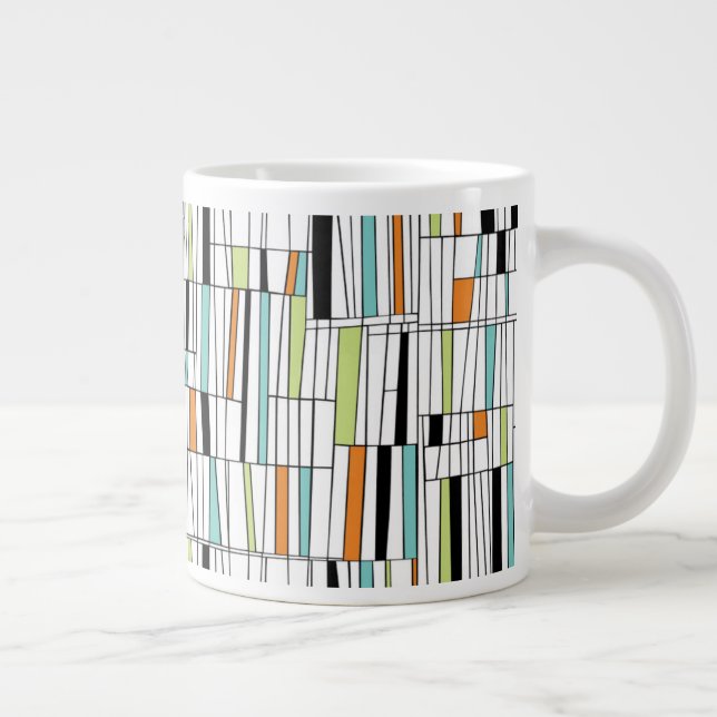 Caneca De Café Grande Padrão moderno do meio século (Direita)