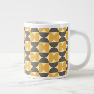 Caneca De Café Grande Padrão moderno marrom e Dourado do século do Médio