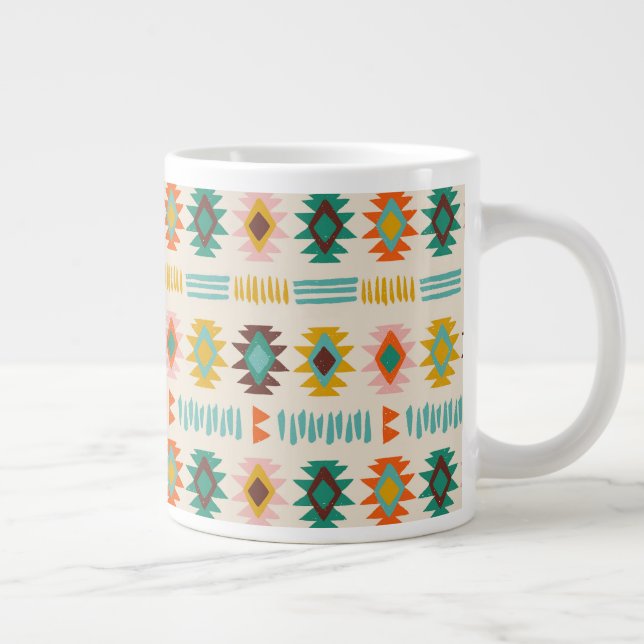 Caneca De Café Grande Padrão Nativo Americano Navajo (Direita)