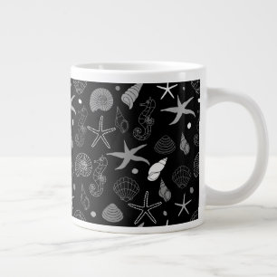 Caneca De Café Grande Padrão Negro do Sea Life