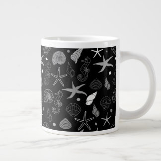 Caneca De Café Grande Padrão Negro do Sea Life