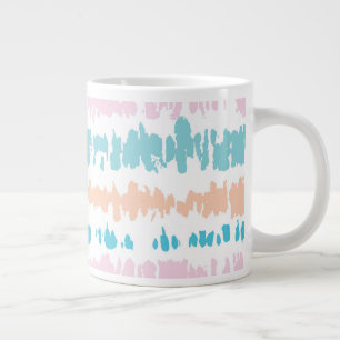 Caneca De Café Grande Padrão Pastel Batik