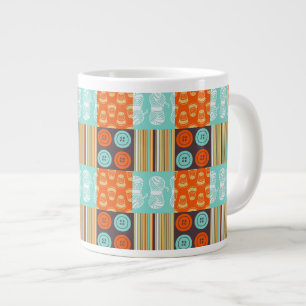 Caneca De Café Grande padrão Pop-arte - costura