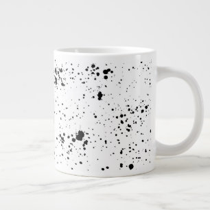 Caneca De Café Grande Padrão Preto de Splatter de Pintura