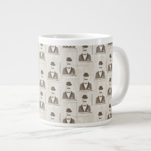 Caneca De Café Grande Padrão retrô para o homem