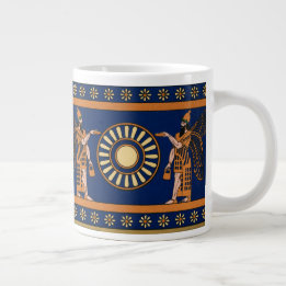 Caneca De Café Grande Padrão retroativo assírio