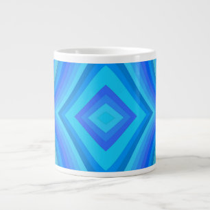 Caneca De Café Grande Padrão retroativo azul
