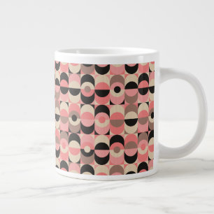Caneca De Café Grande Padrão Rosa Moderno do Século Médio