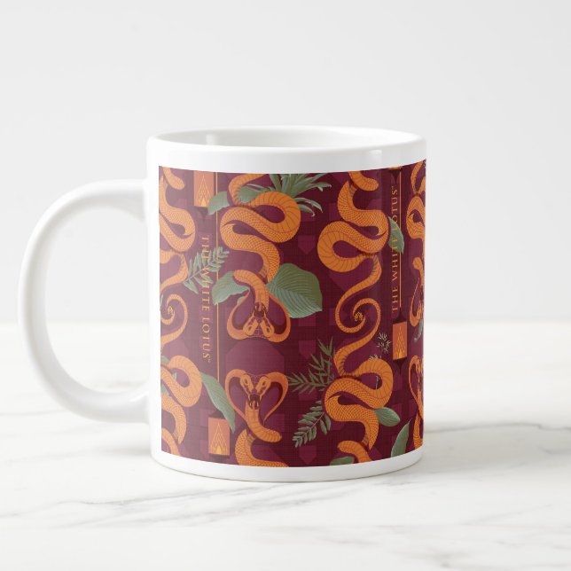 Caneca De Café Grande Padrão Serpent Luxe - O Lotus Branco (Esquerda)