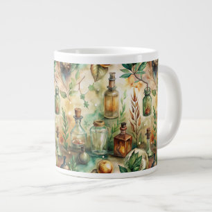 Caneca De Café Grande Padrão Vintage de Garrafas Apóticas (2)