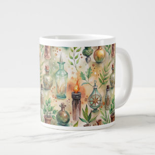 Caneca De Café Grande Padrão Vintage de Garrafas Apóticas (5)