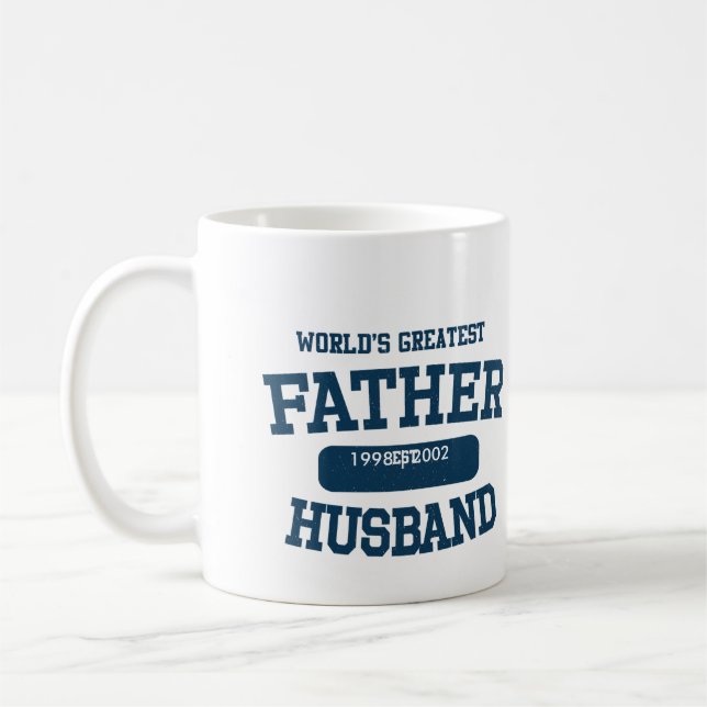 Caneca De Café Grande Padre Husband Mug da Palavra Personalizada (Esquerda)