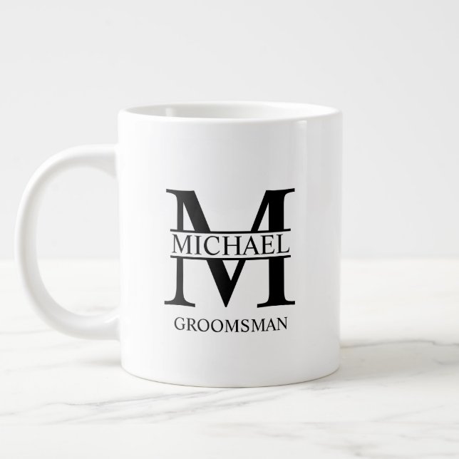 Caneca De Café Grande Padrinho de casamento Personalizado Clássico Coffe (Esquerda)