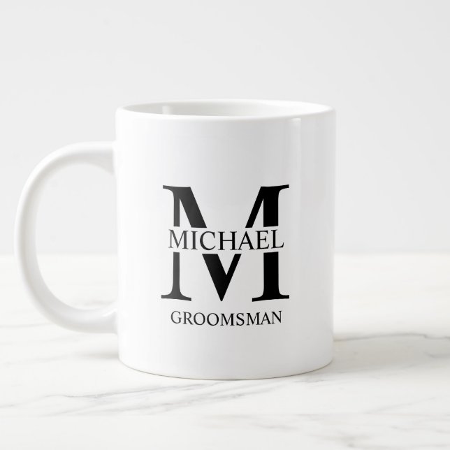Caneca De Café Grande Padrinho de casamento Personalizado Clássico Coffe (Esquerda)