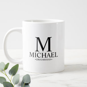 Caneca De Café Grande Padrinho de casamento personalizado moderno - Mug