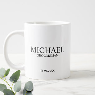 Caneca De Café Grande Padrinho de casamento personalizado moderno - Mug