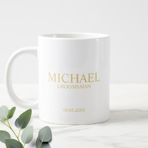 Caneca De Café Grande Padrinho de casamento personalizado moderno - Mug 