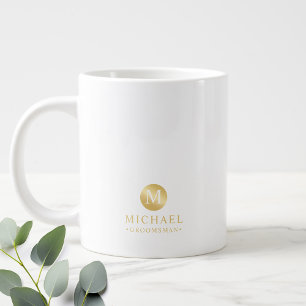 Caneca De Café Grande Padrinhos de casamento Personalizados Dourados Mas