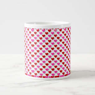 Caneca De Café Grande Padrões de Dia de os namorados de Corações de Amor