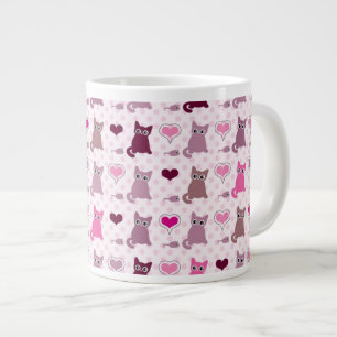 Caneca De Café Grande Padrões de gatinhas bonitas