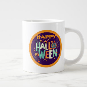 Caneca De Café Grande Padrões de Halloween Bonitos e Assustadores