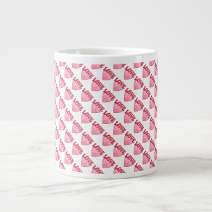 Caneca De Café Grande Padrões do Coração do Amor