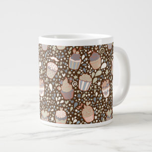 Caneca De Café Grande Padrões doces feitos de cupcakes saborosos