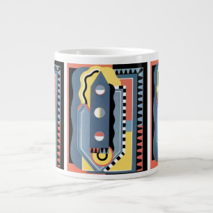 Caneca De Café Grande Padrões Geométricos de Vintage Art Deco Pochoir Ja