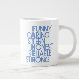 Caneca De Café Grande Pai Atribui a Arte em Palavra Cruzada