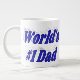 Caneca De Café Grande Pai azul metade texto