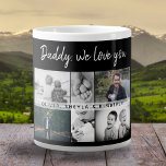 Caneca De Café Grande Pai com Crianças e Colagem de Fotos de Pai Familia<br><div class="desc">Padre com Crianças e Pai da Família. Colagem de 6 fotos, nome do pai com uma doce mensagem em um roteiro branco e nomes de crianças que sobrepõem as fotos. Adicione suas 6 fotos favoritas da família. Bela manutenção e presente de aniversário, Dia do Pai ou Natal para um pai,...</div>