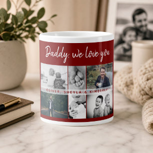 Caneca De Café Grande Pai com Crianças e Família Papai Foto Colagem