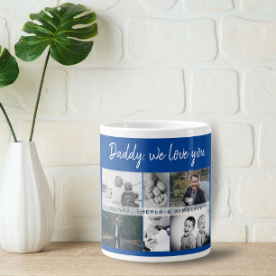 Caneca De Café Grande Pai com Crianças e Família Papai Foto Colagem
