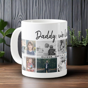 Caneca De Café Grande Pai com Família de Crianças Pai 14 Colagem de Foto