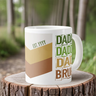 Caneca De Café Grande Pai Dada Dad Bruh Personalizado Est Moderno Verde